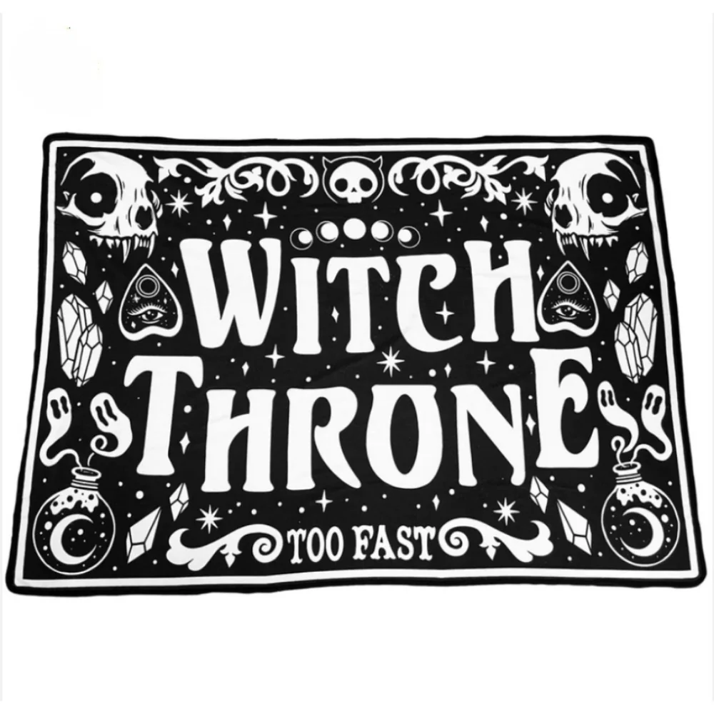 Too Fast ✦ Witch Blanket Towel ✦ Gothic Black Microfiber 72